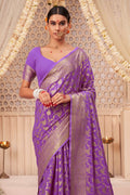 Orchid Purple Georgette Saree