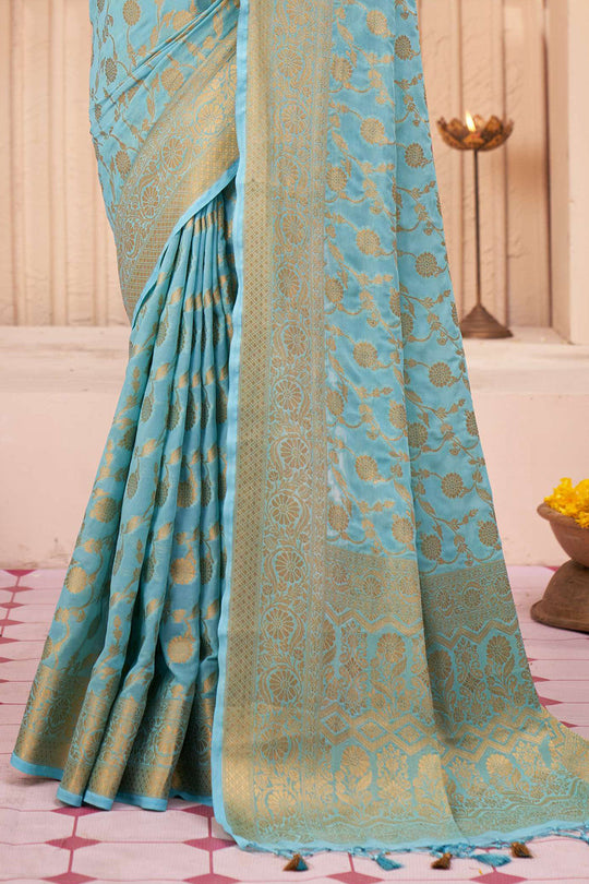 Light Blue Georgette Saree