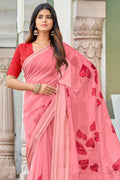 Watermelon Pink Organza Sare