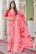 Watermelon Pink Organza Sare