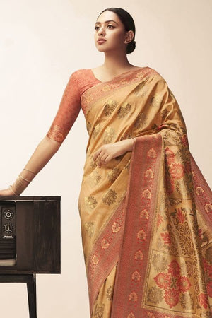 Tuscan Yellow Cotton Saree
