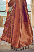 Magenta Violet Kanjivaram Saree
