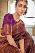 Magenta Violet Kanjivaram Saree