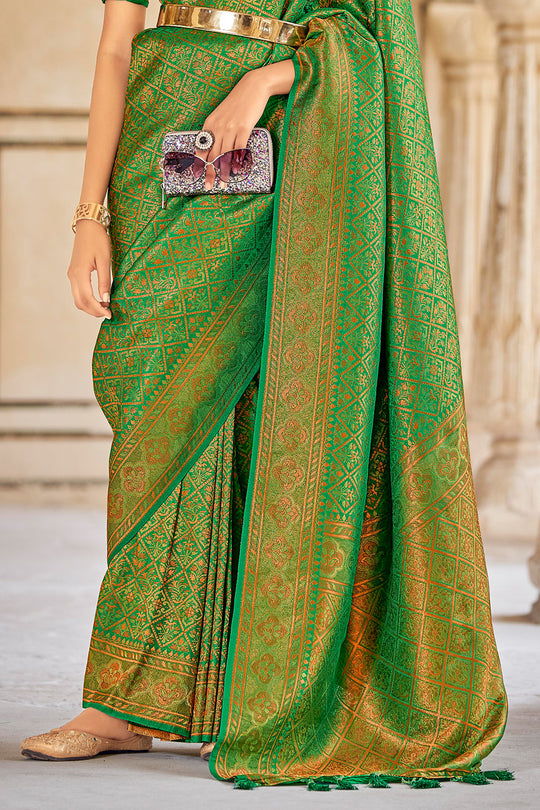 Forest Green Kanjivaram Saree