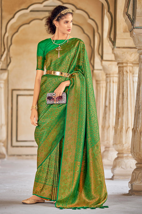 Forest Green Kanjivaram Saree