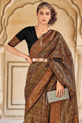 Black And Brown Kanjivaram Saree