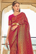 Ruby Pink Kanjivaram Saree