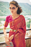 Ruby Pink Kanjivaram Saree