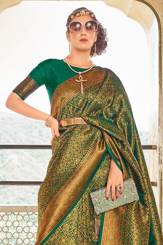 Emerald Green Kanjivaram Saree