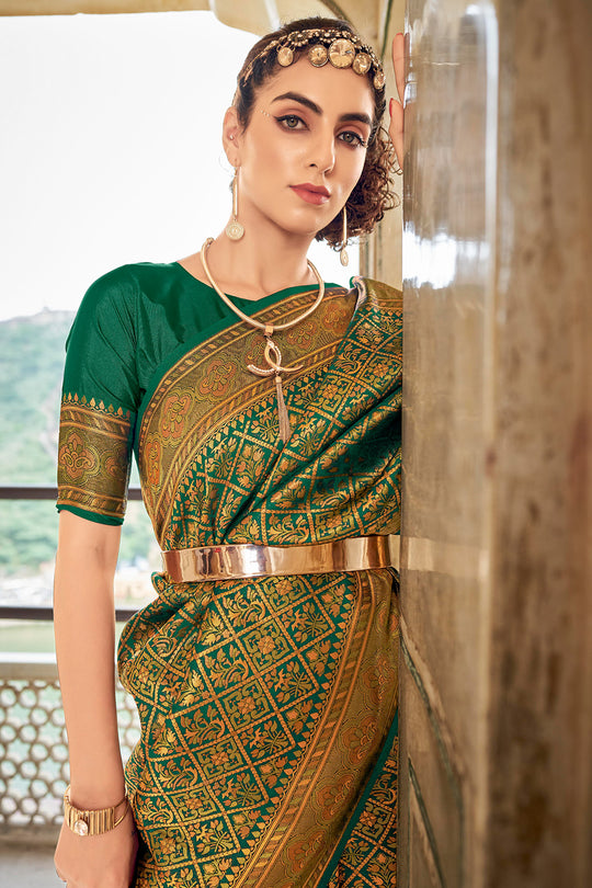 Emerald Green Kanjivaram Saree