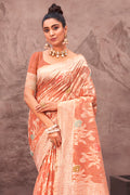 Starfish Orange Cotton Saree