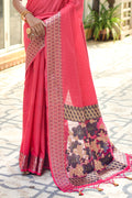 Taffy Pink Cotton Saree