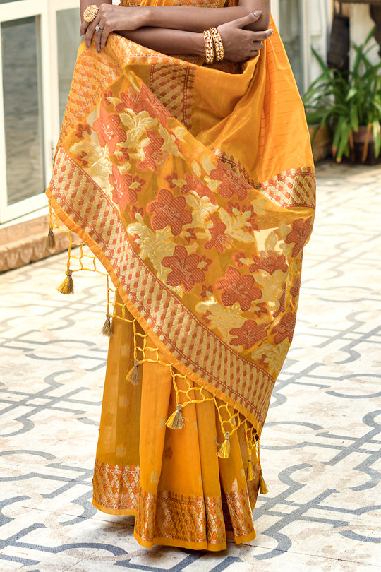Turmeric Yellow Cotton Saree