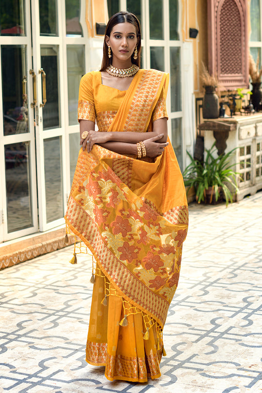 Turmeric Yellow Cotton Saree
