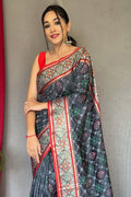 Slate Green Patola Saree