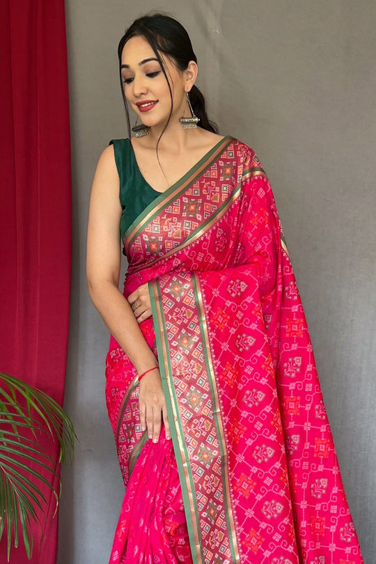 Pink Patola Saree
