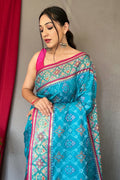 Blue Patola Saree