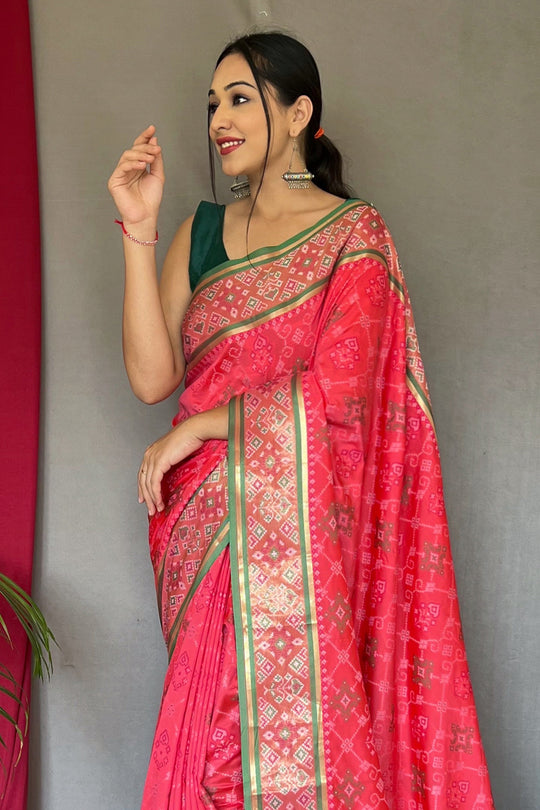 Punch Pink Patola Saree