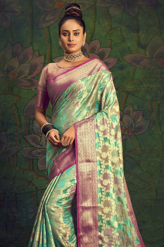 Mint Green Silk Saree