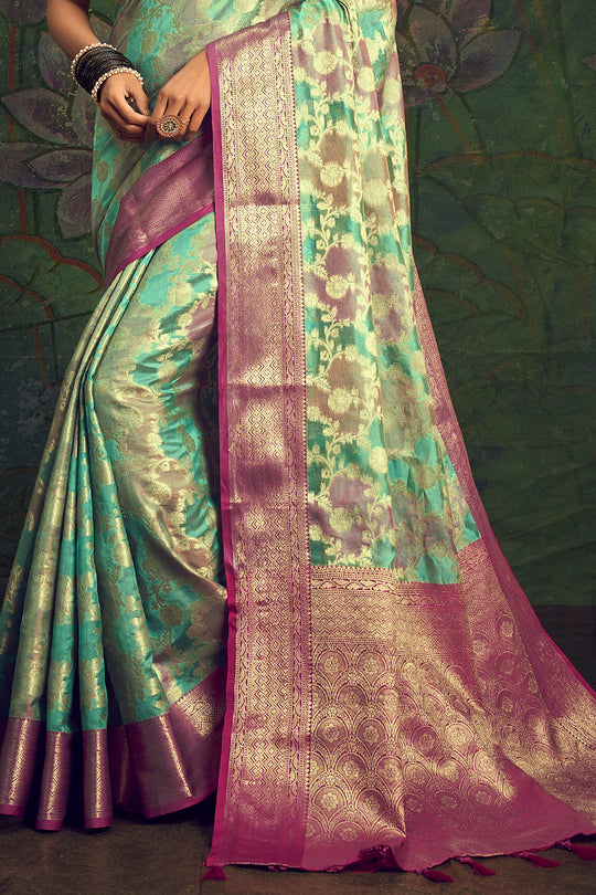 Mint Green Silk Saree