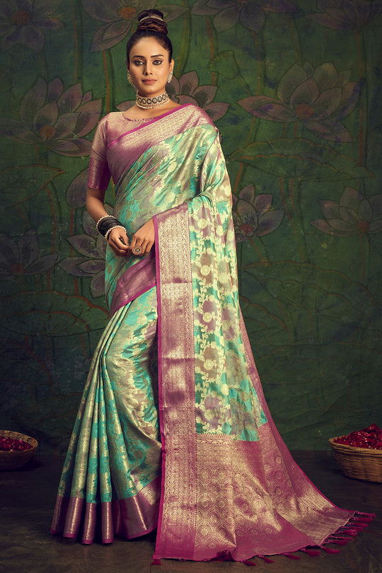 Mint Green Silk Saree