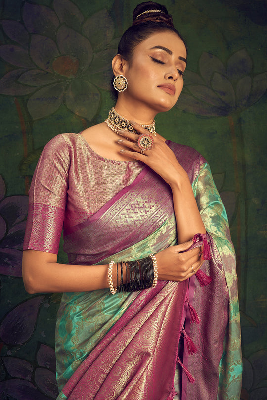 Mint Green Silk Saree