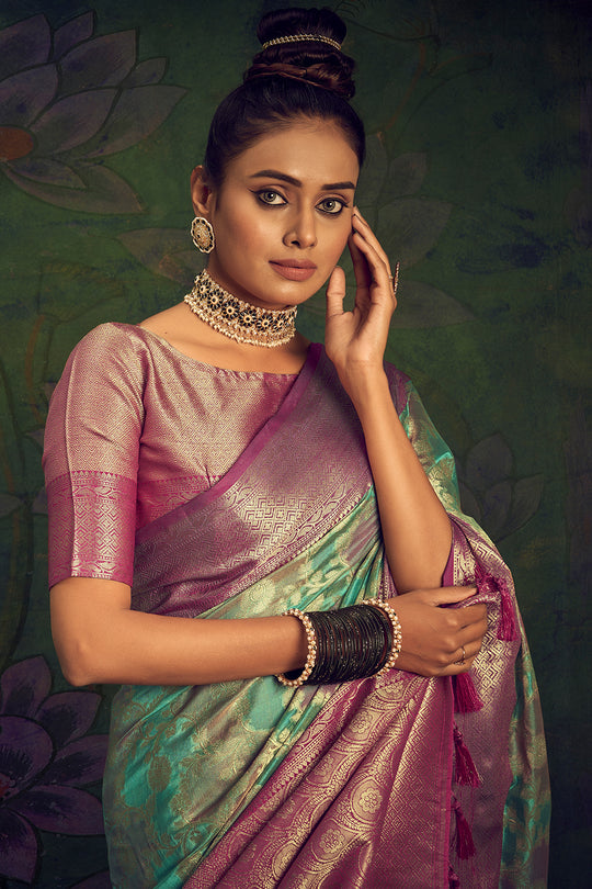 Mint Green Silk Saree
