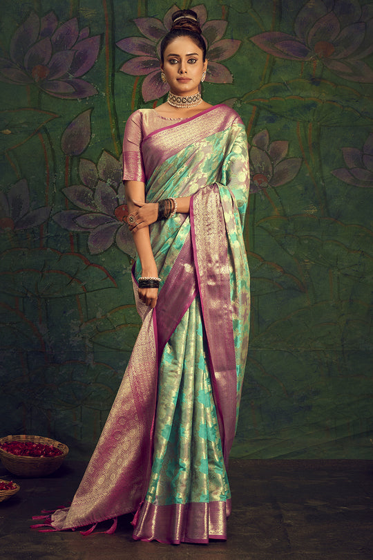 Mint Green Silk Saree