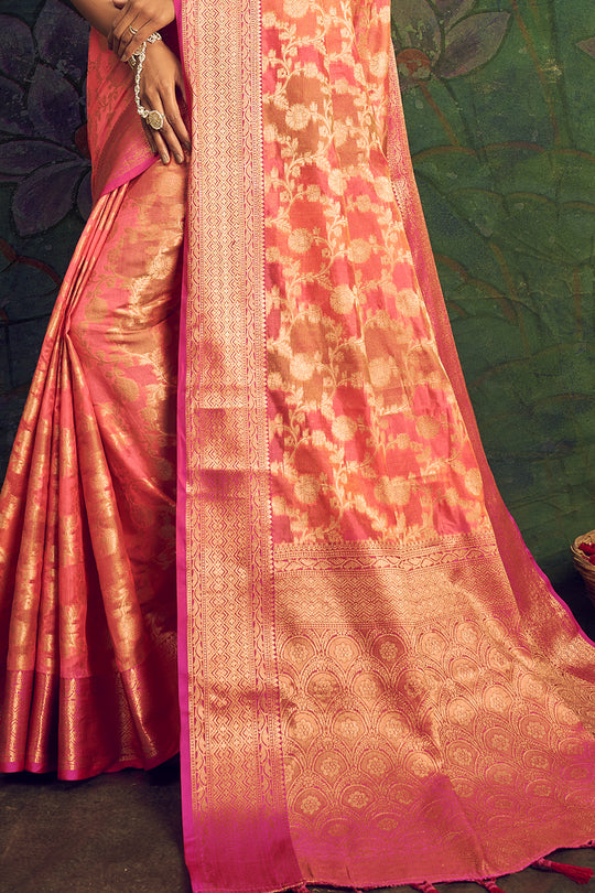 Thulian Pink Silk Saree