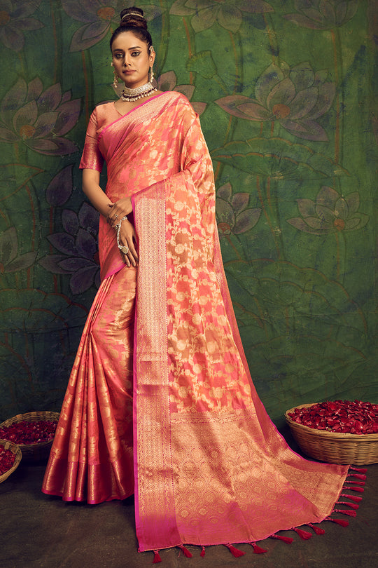 Thulian Pink Silk Saree