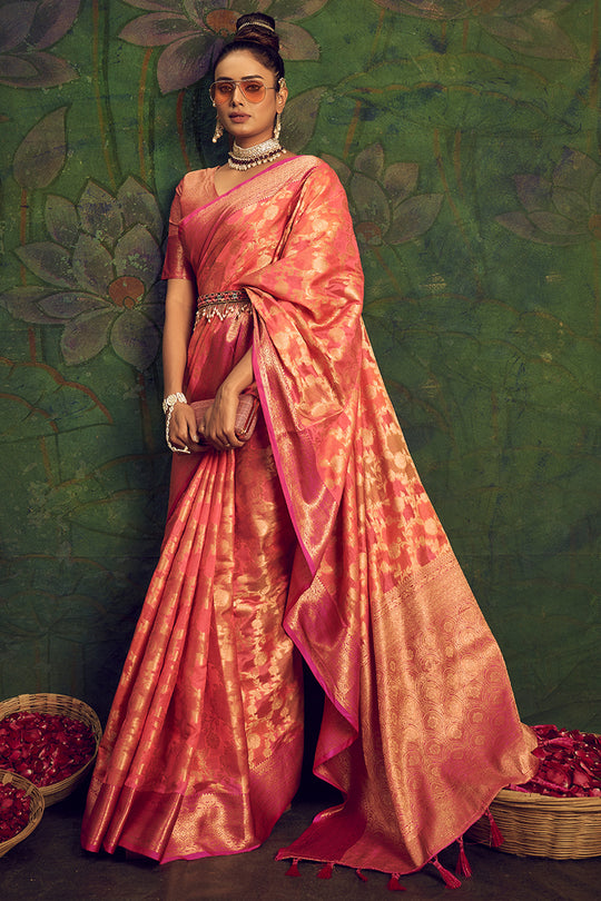 Thulian Pink Silk Saree
