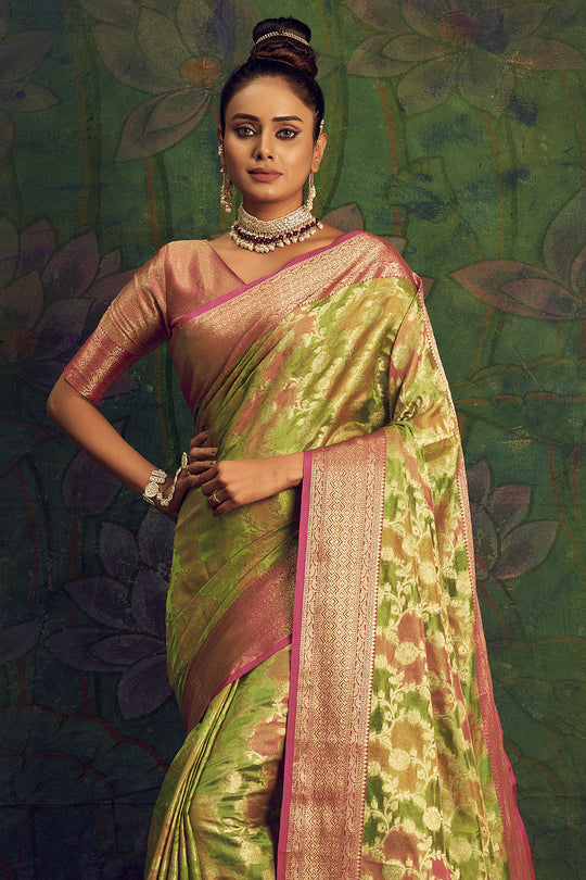 Fern Green Silk Saree
