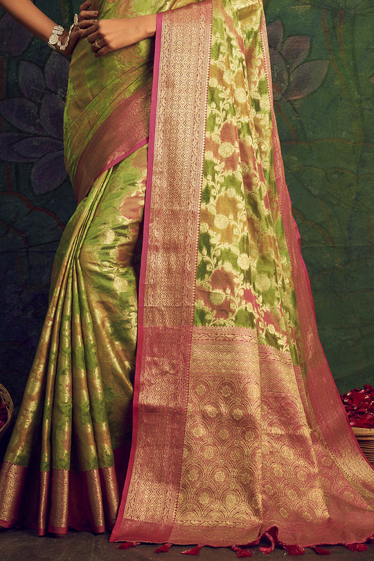 Fern Green Silk Saree
