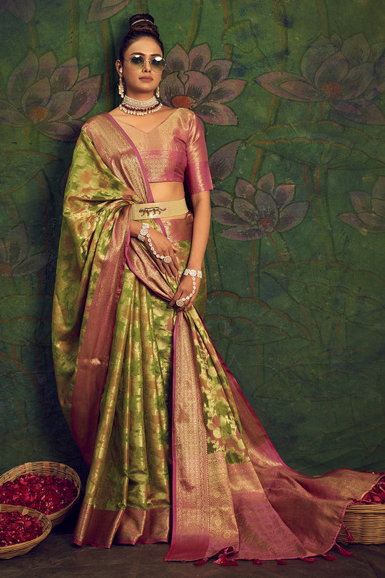 Fern Green Silk Saree
