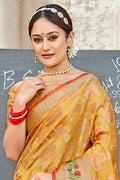 Turmeric Yellow Organza Saree