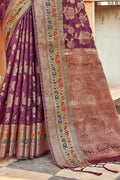 Grape Violet Organza Saree