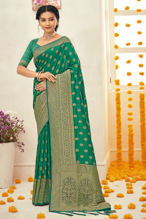 Jade Green Banarasi Saree