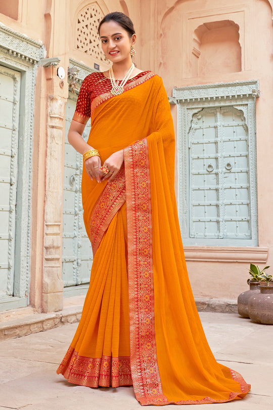 Turmeric Yellow Georgette Saree