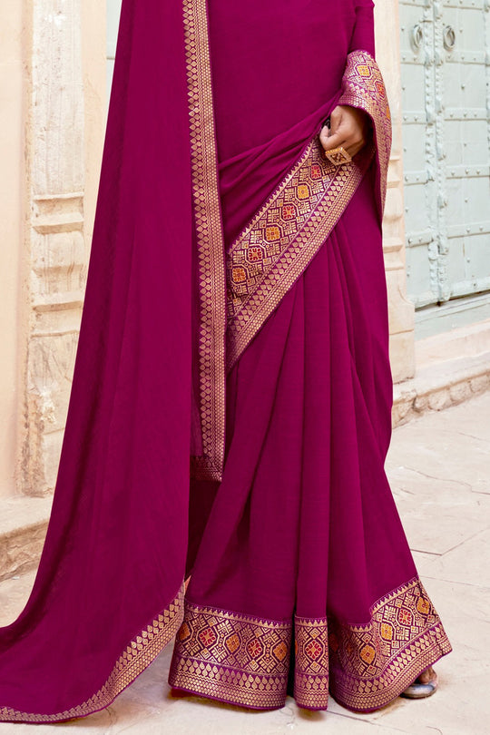 Mulberry Violet Georgette Saree