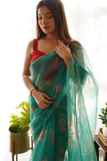 Green Organza Saree