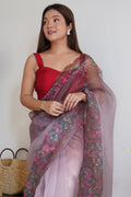 Multicolor Organza Saree