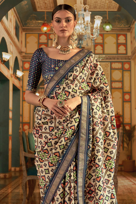 Blue Patola Saree