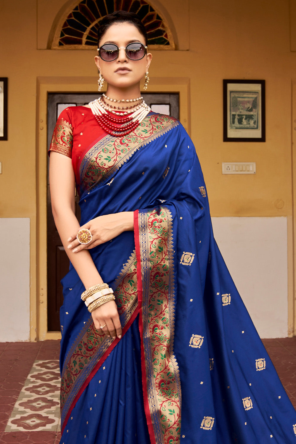 Buy ONLY ROYAL Solid/Plain Bollywood Georgette Blue Sarees Online @ Best  Price In India | Flipkart.com