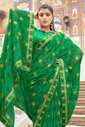 Forest Green Georgette Saree