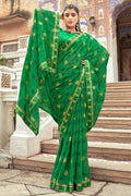 Forest Green Georgette Saree