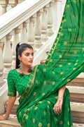 Forest Green Georgette Saree