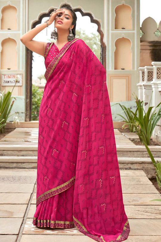 Special Pink Georgette Saree