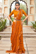 Chrome Yellow Georgette Saree