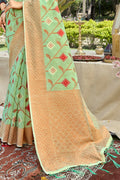 Fern Green Cotton Saree