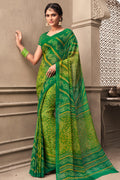 Fern Green Chiffon Saree